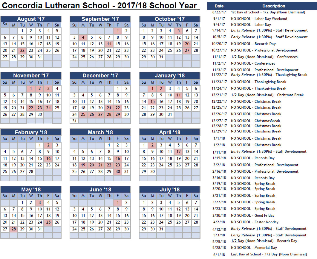 Concordia Academic Calendar Customize and Print